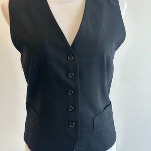 Black, wool, woman's vest, size 8